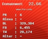Domainbewertung - Domain www.tor.com bei Domainwert24.de
