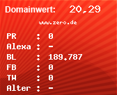 Domainbewertung - Domain www.zero.de bei Domainwert24.de