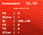 Domainbewertung - Domain www.jetzt.de bei Domainwert24.de