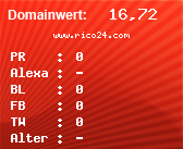 Domainbewertung - Domain www.rico24.com bei Domainwert24.de