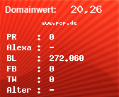 Domainbewertung - Domain www.pop.de bei Domainwert24.de