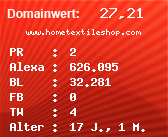 Domainbewertung - Domain www.hometextileshop.com bei Domainwert24.de