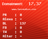 Domainbewertung - Domain www.leavesbox.com bei Domainwert24.de