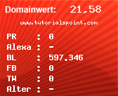 Domainbewertung - Domain www.tutorialspoint.com bei Domainwert24.de