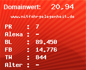 Domainbewertung - Domain www.mitfahrgelegenheit.de bei Domainwert24.de