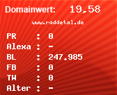 Domainbewertung - Domain www.raddetal.de bei Domainwert24.de