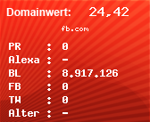 Domainbewertung - Domain fb.com bei Domainwert24.de