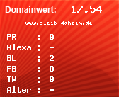 Domainbewertung - Domain www.bleib-daheim.de bei Domainwert24.de
