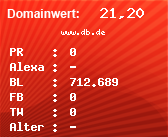 Domainbewertung - Domain www.db.de bei Domainwert24.de