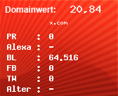 Domainbewertung - Domain x.com bei Domainwert24.de