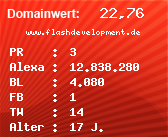 Domainbewertung - Domain www.flashdevelopment.de bei Domainwert24.de