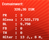 Domainbewertung - Domain 1aspace.net bei Domainwert24.de