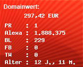 Domainbewertung - Domain www.sportwetten1.de bei Domainwert24.de