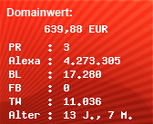 Domainbewertung - Domain www.partnervermittlung123.de bei Domainwert24.de