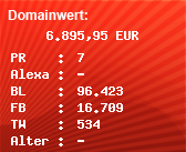 Domainbewertung - Domain web.de bei Domainwert24.de